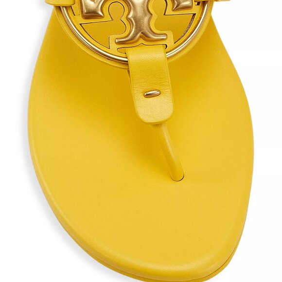 Tory Burch $248 Metal Miller Sandals Peachy Gold Flats 6.5 - Picture 9 of 12